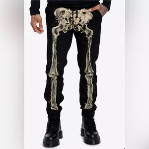 Hot Topic Black Skinny Skeleton Jeans